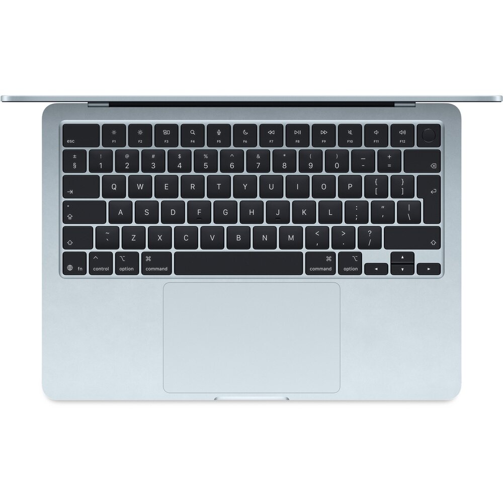 Laptop APPLE MacBook Air 13 review Laptop APPLE MacBook Air 13 mc6t4ro/a, Apple M4, 13.6" Retina Display, 16GB, SSD 256GB, 8-core GPU, macOS Sequoia, Sky Blue, Tastatura layout INT, Manual RO — imagine 1