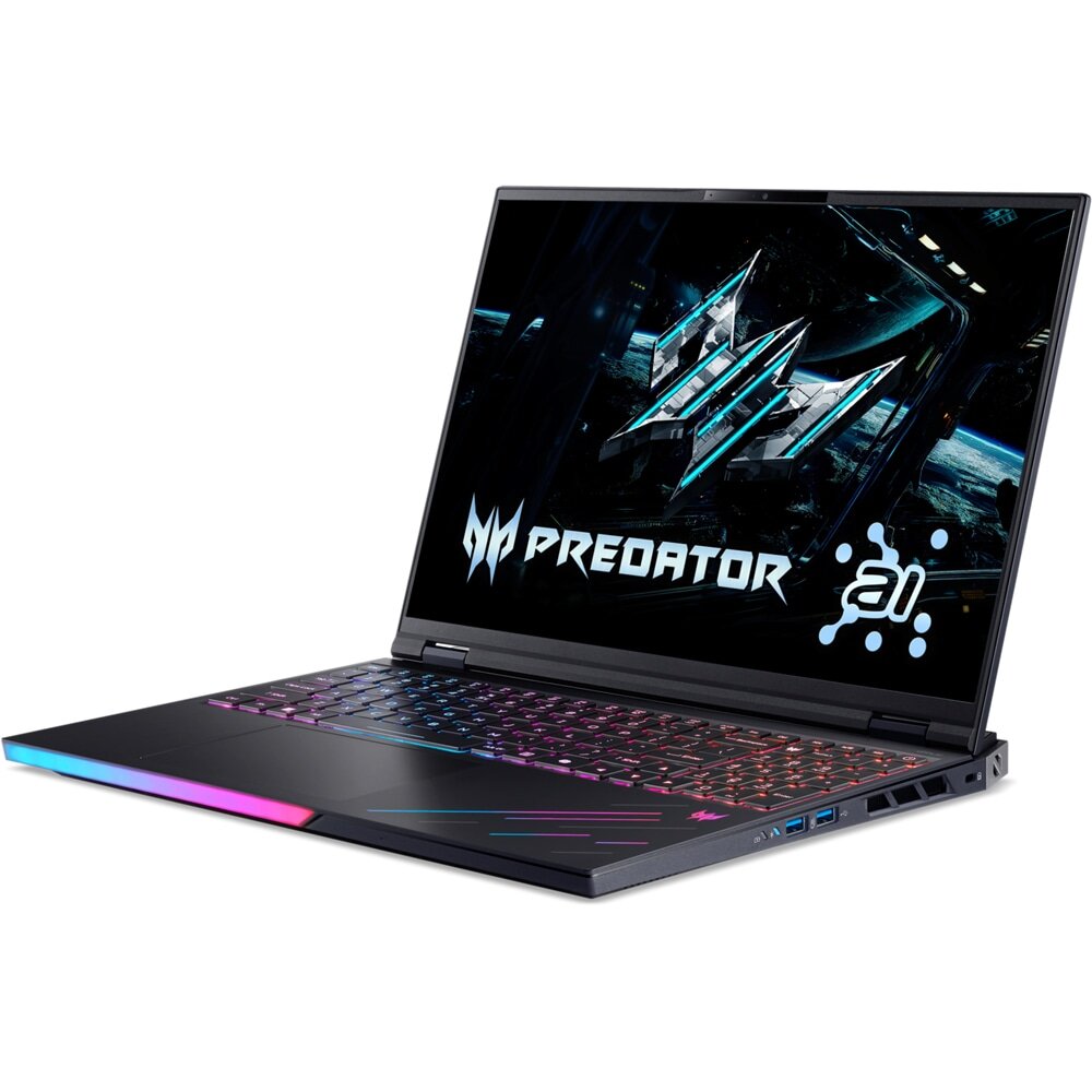 Laptop Gaming ACER Predator Helios 16 AI OLED PH16-73-91YH, Intel Core Ultra 9 275HX pana la 5.4GHz, 16" WQXGA, 64GB, SSD 2TB, NVIDIA GeForce RTX 5070 Ti 12GB, Windows 11 Pro, Abyssal Black — imagine 3