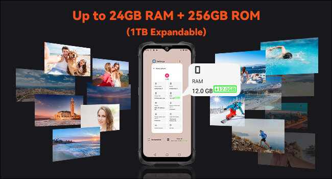 CUBOT Kingkong 9 review — Imagine 3 CUBOT Kingkong 9 Telefon mobil deblocat, 24GB+256GB/1TB extensibil, 100MP Camera foto, MediaTek Helio G99, Android 13 Smartphone fara contract, 6.583'' FHD+, baterie 10600mAh, Dual SIM 4G Cell Phone, GPS, OTG, NFC, Wi-Fi — imagine 3