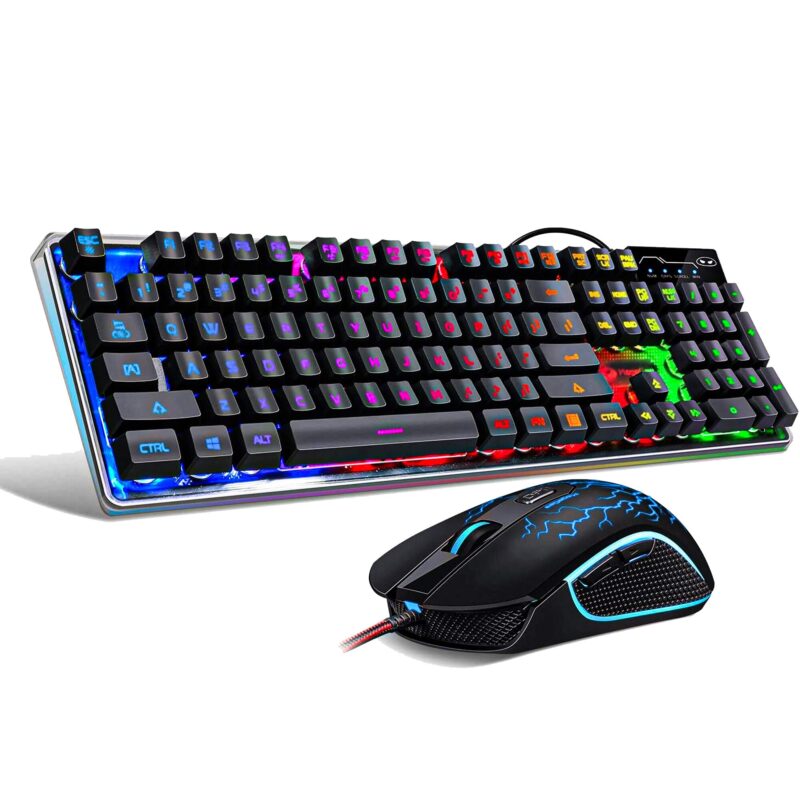 Review kit tastatură, mouse gaming RGB – 104 taste și 7 culori de iluminare