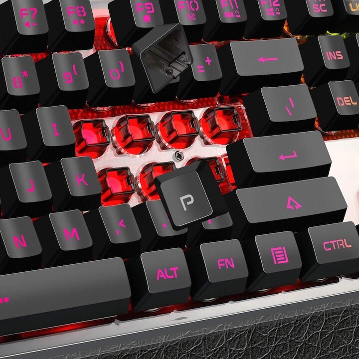 Kit Tastatura, Mouse Gaming RGB, 104 taste, cu fir, 7 culori si moduri de iluminare, Design Ergonomic, Baza metalica, Negru - eMAG.ro — imagine 3