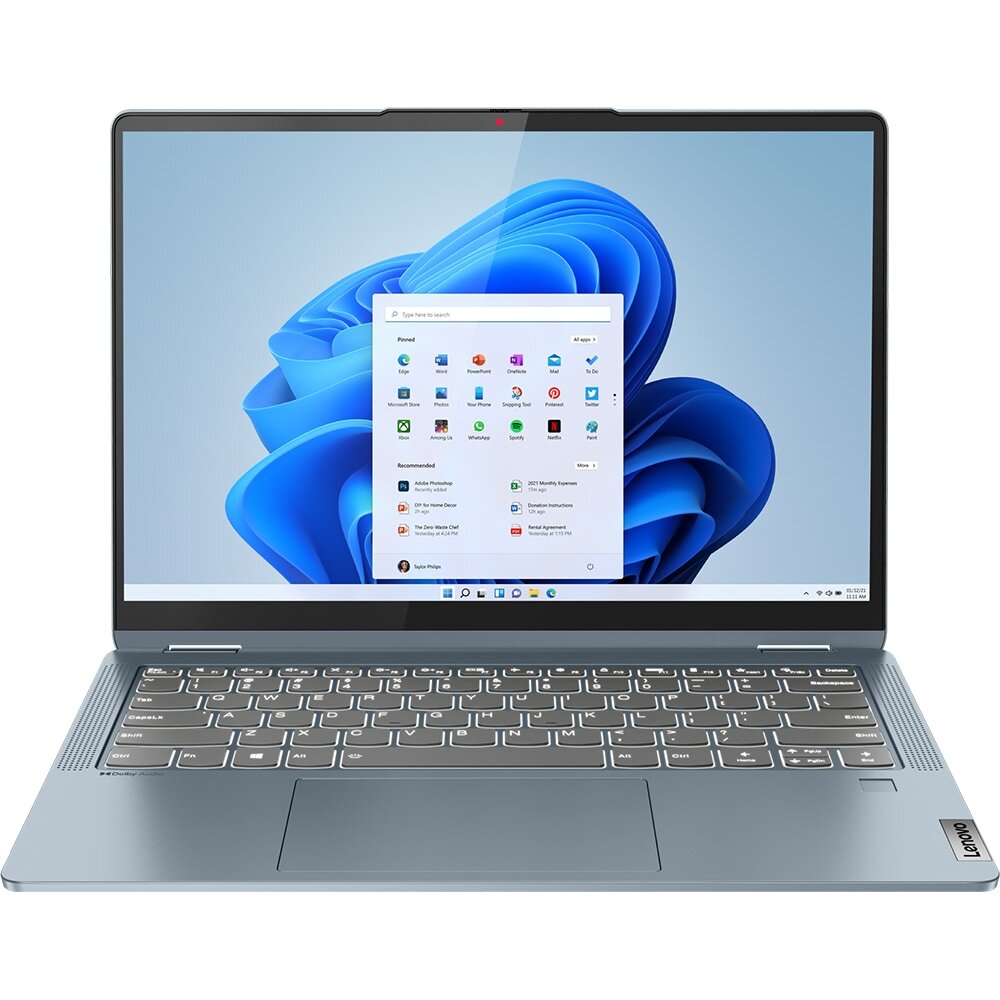 Laptop 2 in 1 LENOVO IdeaPad Flex 5 review — Imagine 3 Laptop 2 in 1 LENOVO IdeaPad Flex 5 14ABR8, AMD Ryzen 5 5625U pana la 4.3GHz, 14" WUXGA Touch, 8GB, 512GB, AMD Radeon, Windows 11 Home, Stone Blue — imagine 3