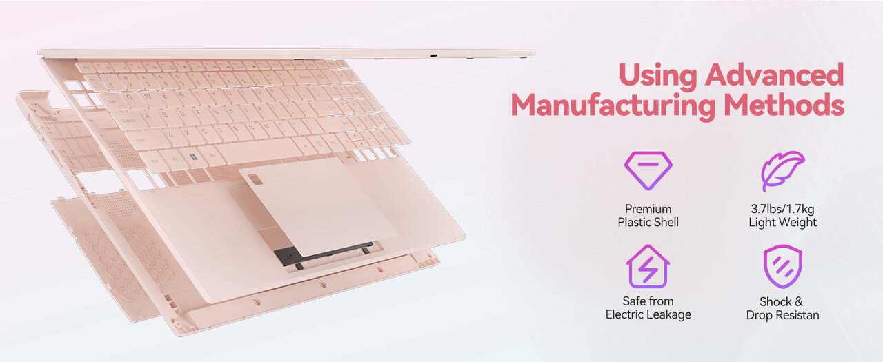 Laptop Auusda cu procesor Intel Alder Celeron N5100 review — Imagine 5 Laptop Auusda cu procesor Intel Alder Celeon N5100,4C/4T, 16GB, 512Go SSD, 15 "6" FHD, Windows 11, Intel UHD Graphics, Roz - eMAG.ro — imagine 5