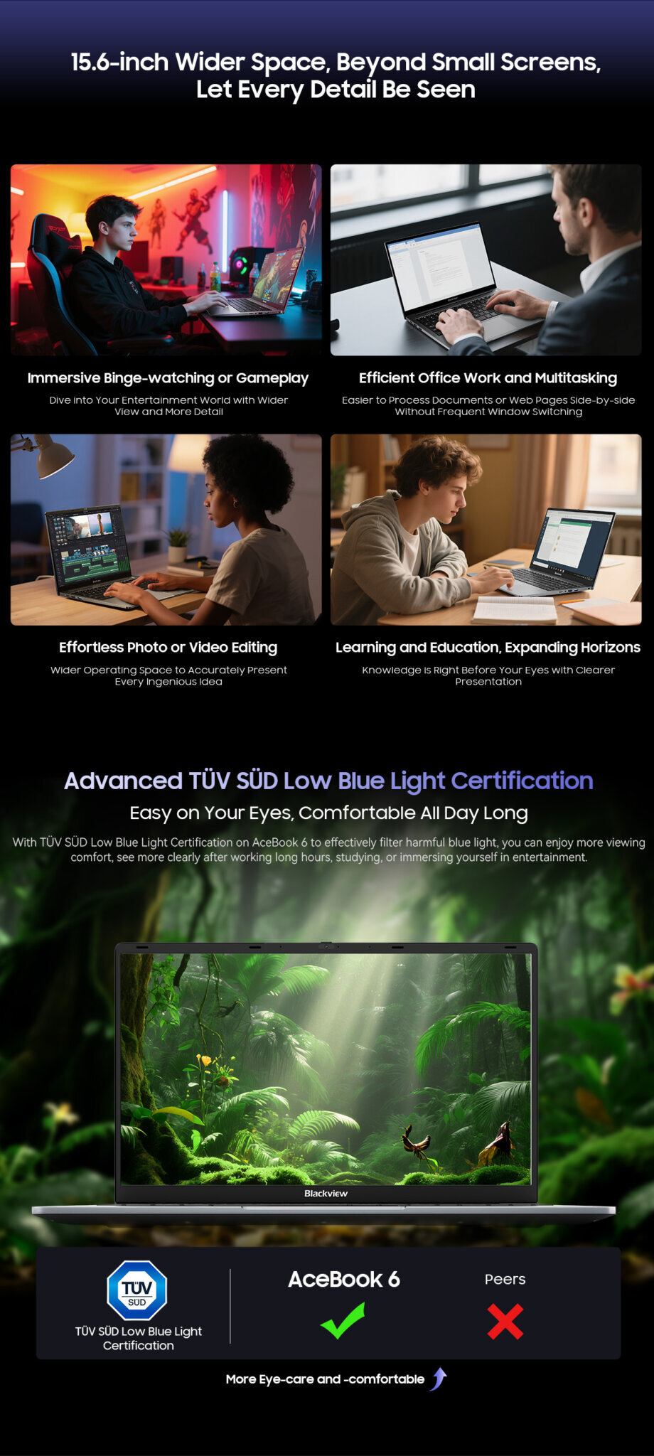 Laptop Blackview Acebook 6 review — Imagine 5 Laptop Blackview Acebook 6, 16GB DDR4 512GB SSD, Intel N150 3.6GHz/ Intel UHD Graphics, Win11 Home, 38Wh, 15.6" FHD+, HDMI 2.0, Bluetooth 5.0, USB 3.0, WLAN 5G, Gri — imagine 6