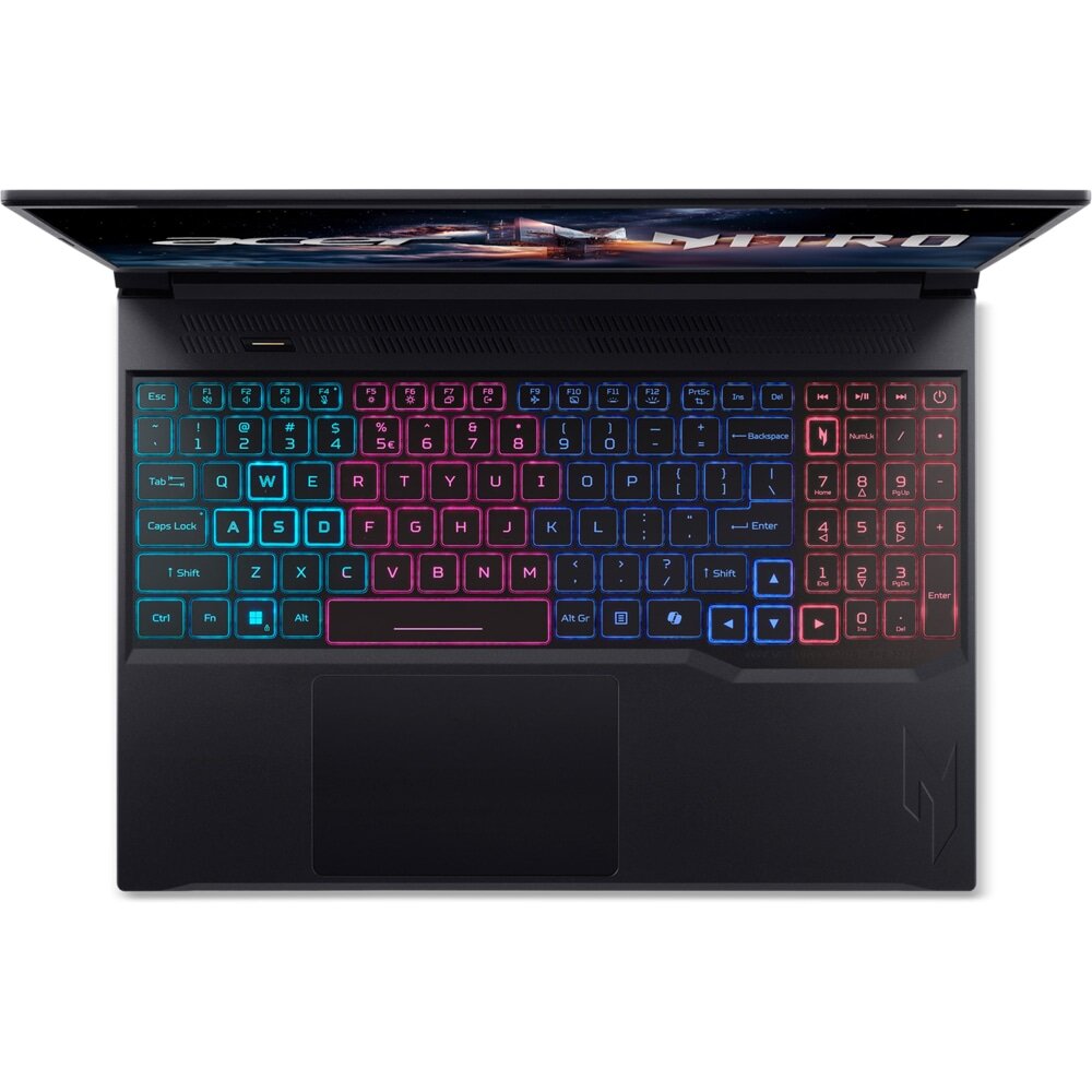 Laptop Gaming ACER Nitro — Imagine 2 Laptop Gaming ACER Nitro V16S AI ANV16S-41-R2PE, AMD Ryzen 5 240 pana la 5GHz, 16" WUXGA, 16GB, SSD 512TB, NVIDIA GeForce RTX 5060 8GB, Free DOS, Obsidian Black — imagine 2