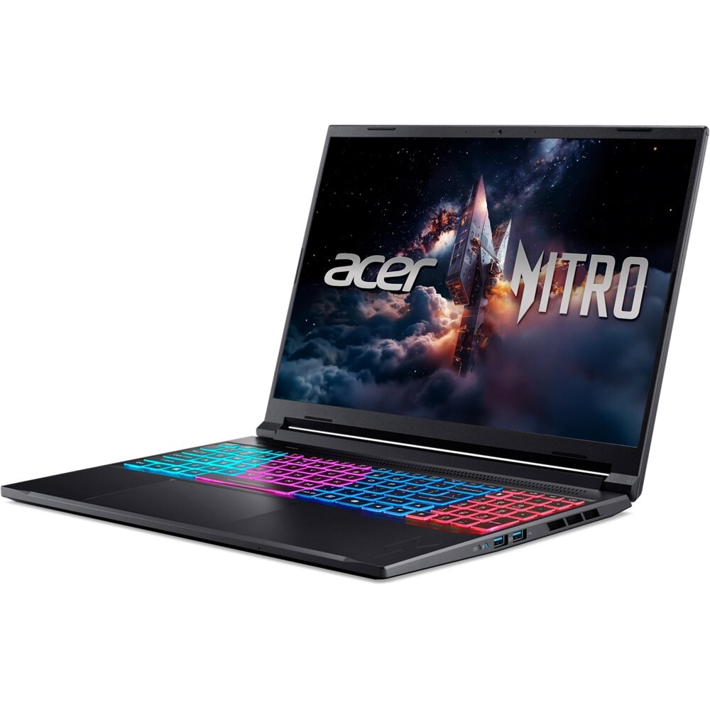 Laptop Gaming ACER Nitro — Imagine 3 Laptop Gaming ACER Nitro V16S AI ANV16S-41-R2PE, AMD Ryzen 5 240 pana la 5GHz, 16" WUXGA, 16GB, SSD 512TB, NVIDIA GeForce RTX 5060 8GB, Free DOS, Obsidian Black — imagine 3