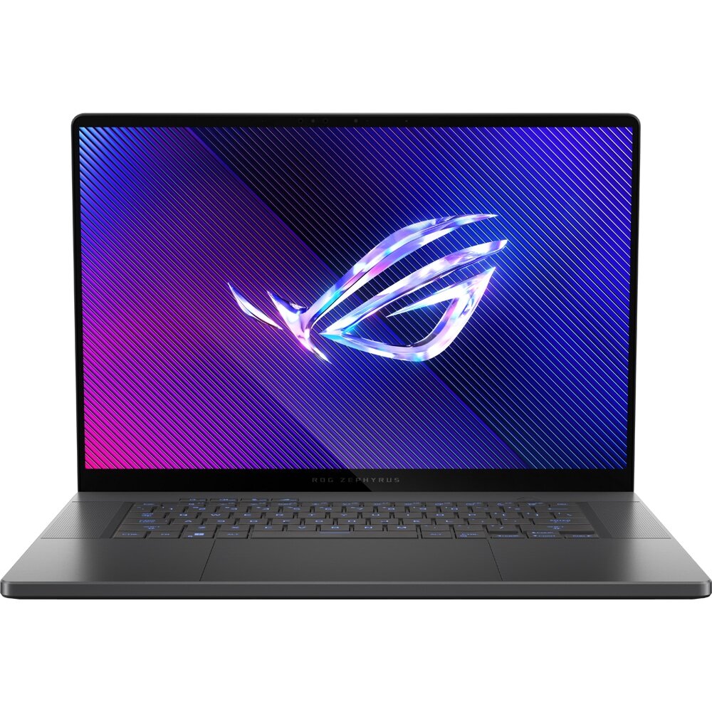 Laptop Gaming ASUS ROG Zephyrus G16 OLED review Laptop Gaming ASUS ROG Zephyrus G16 OLED GU605MY-QR079, Intel Core Ultra 9 185H pana la 5.1GHz, 16" WQXGA, 32GB, SSD 2TB, NVIDIA GeForce RTX 4090 16GB, Free Dos, Eclipse Gray — imagine 1