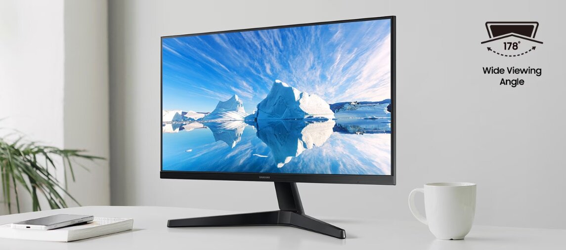 Monitor Samsung 24" VA, FHD (1920 x 1080), 100Hz, 5ms, 250cd/㎡, HDMI/D-Sub, Eye Saver, Flicker Free, Negru — imagine 2