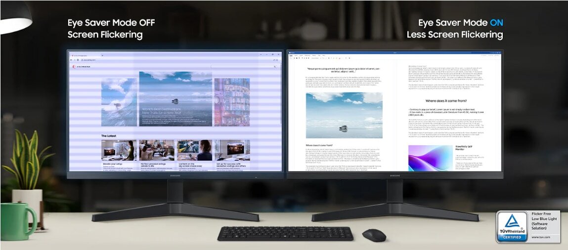 Monitor Samsung 24" VA, FHD (1920 x 1080), 100Hz, 5ms, 250cd/㎡, HDMI/D-Sub, Eye Saver, Flicker Free, Negru — imagine 5