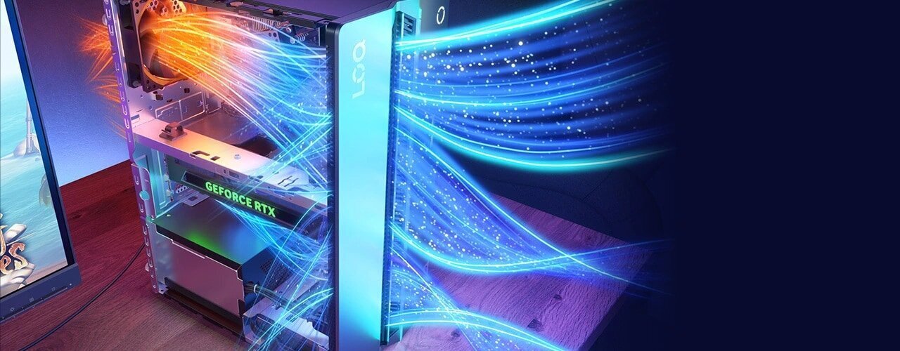 Sistem Desktop PC Gaming Lenovo LOQ Tower 17IRR9 cu procesor Intel® Core i5-14400 pana la 4.7GHz, 24GB DDR5, 1TB SSD, NVIDIA® GeForce RTX™ 5060 8GB GDDR7, No OS, Luna Grey — imagine 5