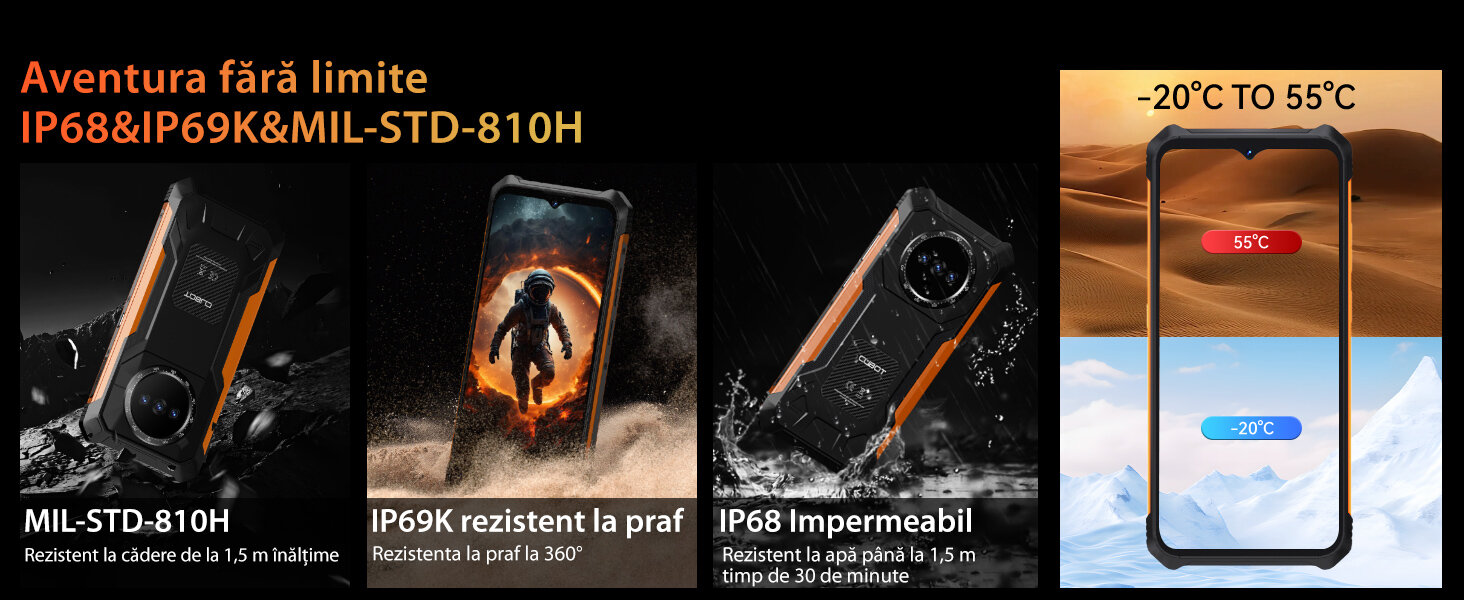 Telefon mobil CUBOT Kingkong ES review — Imagine 7 Telefon mobil CUBOT Kingkong ES, Android 14 16GB RAM + 128GB ROM, camera 48MP, display 6,56'', baterie 5000mAh, Dual SIM 4G, impermeabil IP68/IP69K, portocalie — imagine 7