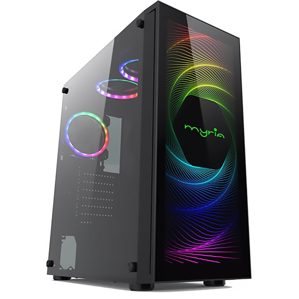 Sistem Desktop Gaming MYRIA Vision V110W review Sistem Desktop Gaming MYRIA Vision V110W Powered by ASUS, Intel Core i7-14700F pana la 5.4GHz, 16GB, SSD 1TB, NVIDIA GeForce RTX 4070 Super 12GB, Windows 11 Home — imagine 1