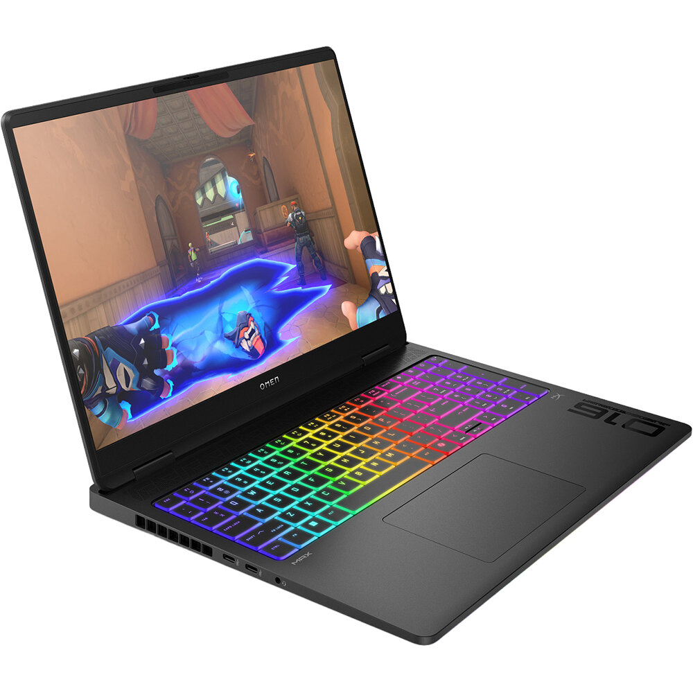 Laptop Gaming HP Omen Max 16-ah0003nn review Laptop Gaming HP Omen Max 16-ah0003nn, Intel Core Ultra 9 275HX pana la 5.4GHz, 16" WQXGA OLED, 64GB, SSD 2TB, NVIDIA GeForce RTX 5090 24GB, Free DOS, negru — imagine 1