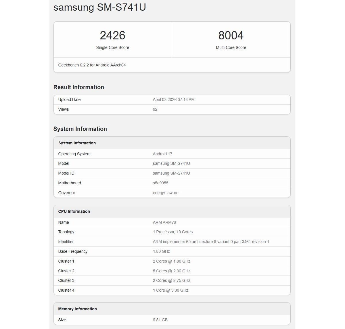Samsung Galaxy S26 FE Galaxy S26 FE hits Geekbench, reveals the chipset Samsung chose — imagine 1